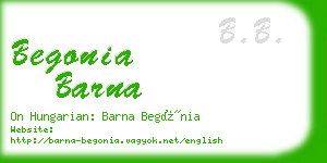 begonia barna business card